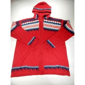The Alpaca Connection Handmade Full Zip Hooded Cardigan XL 100% Alpaca SOFT